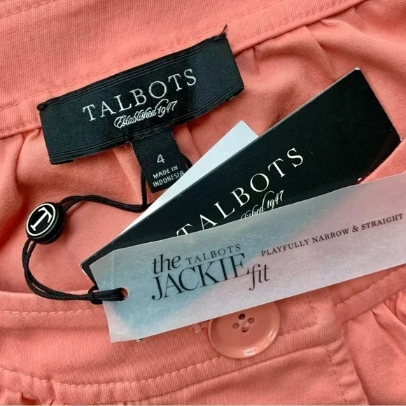 Talbots Jackie Fit Cropped Buttoned Swing Jacket Peach Pink Size 4 - Picture 5 of 6